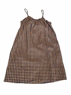 Zara Girls Navy and Orange‎ Gingham Dress Size 6